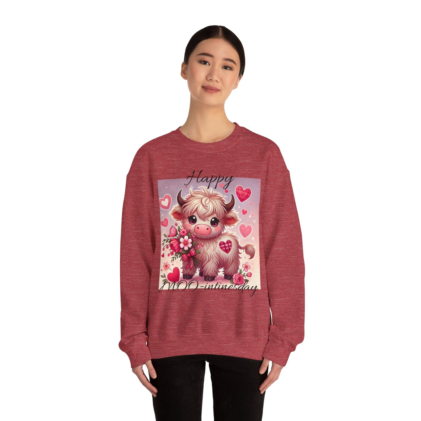 Valentines Day Highland Cow Crewneck