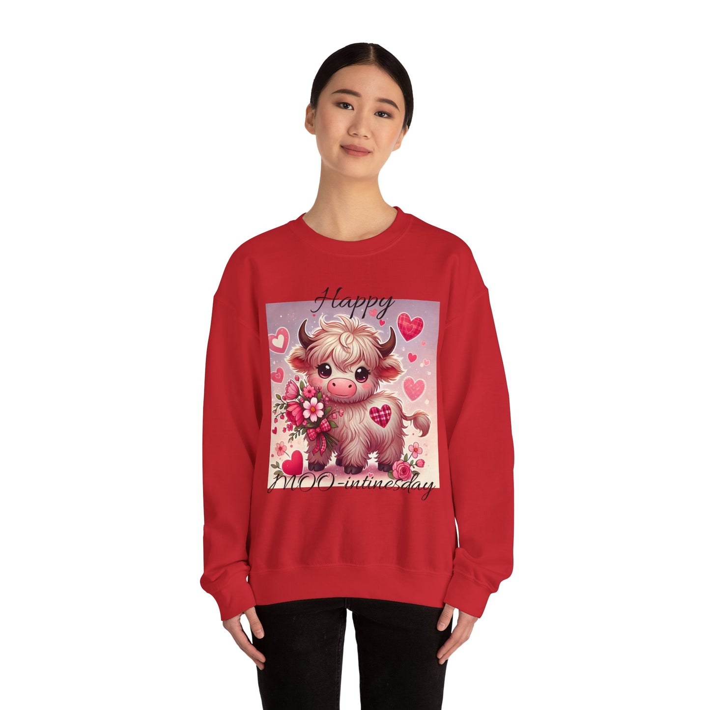 Valentines Day Highland Cow Crewneck