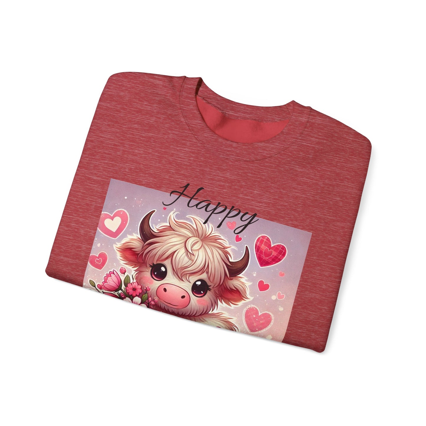 Valentines Day Highland Cow Crewneck