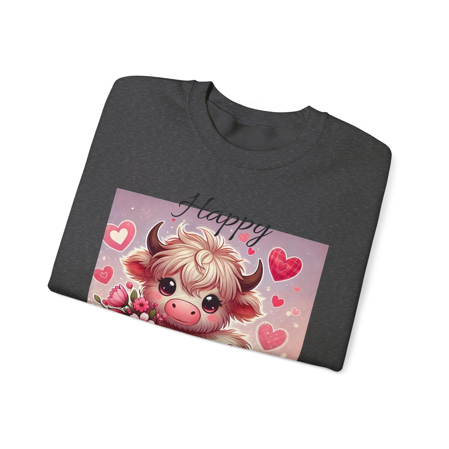 Valentines Day Highland Cow Crewneck