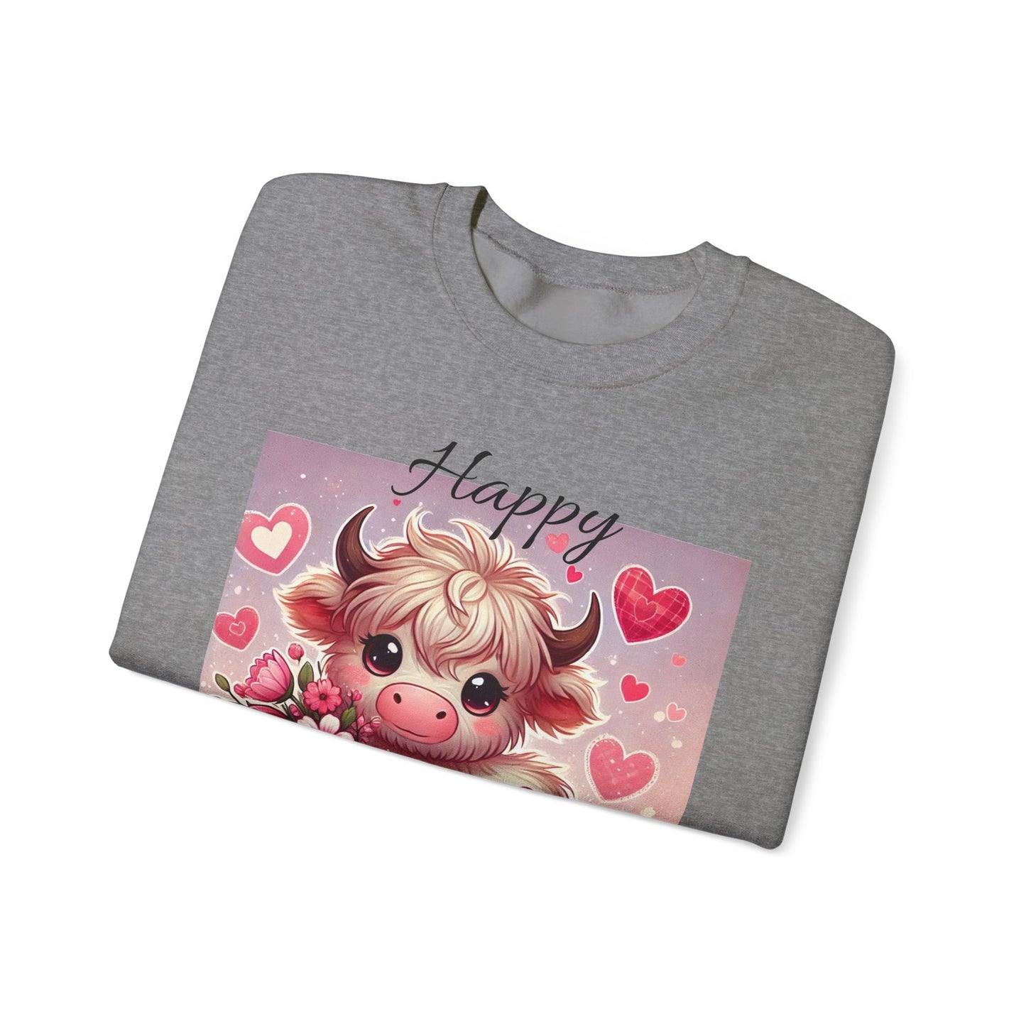 Valentines Day Highland Cow Crewneck