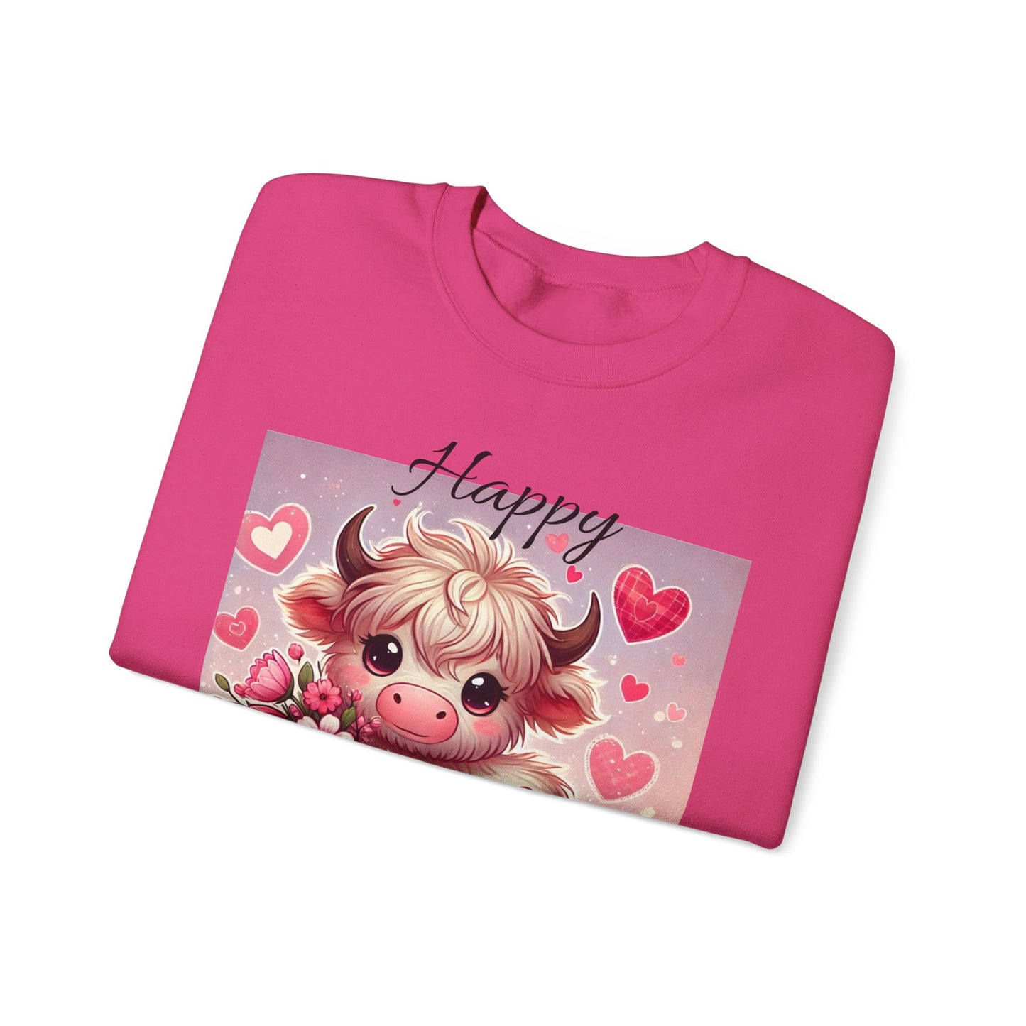 Valentines Day Highland Cow Crewneck