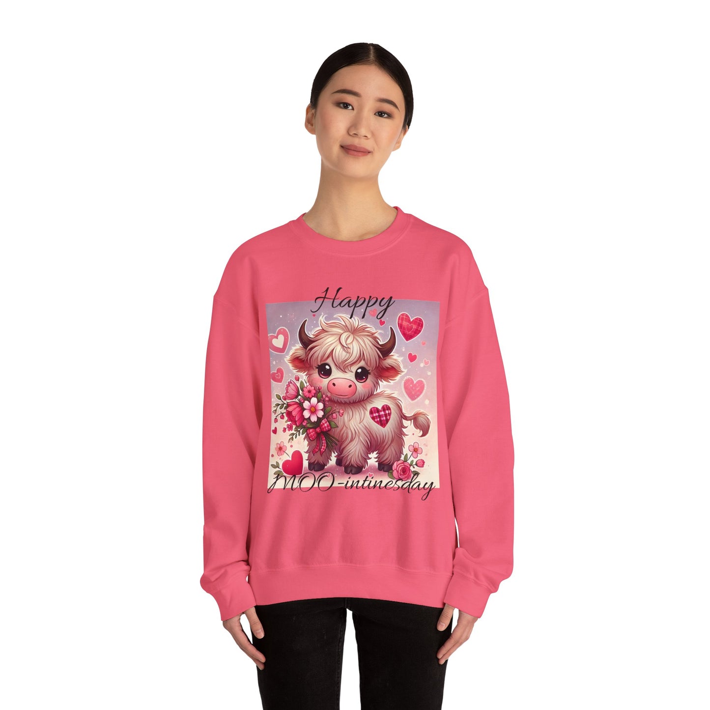 Valentines Day Highland Cow Crewneck