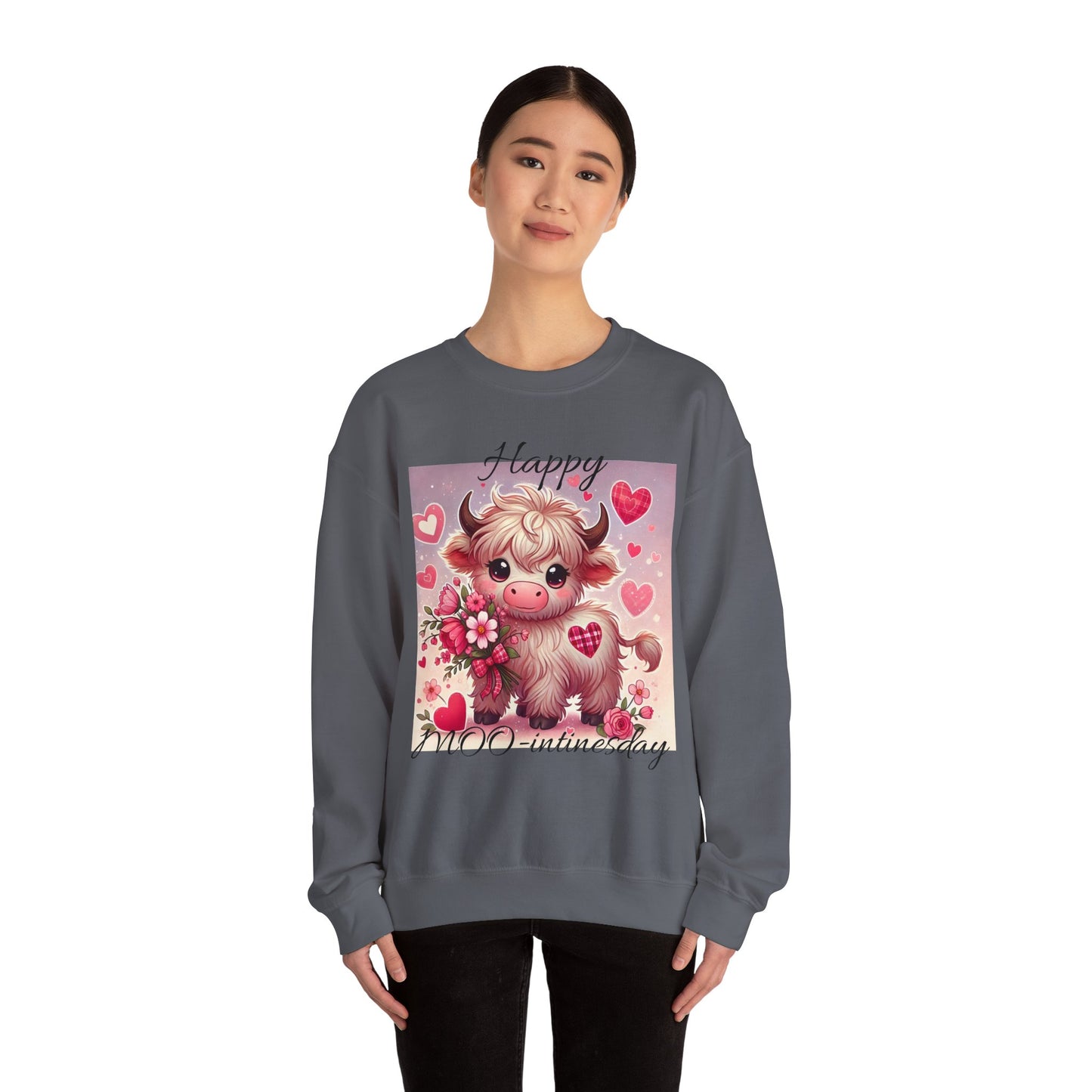 Valentines Day Highland Cow Crewneck