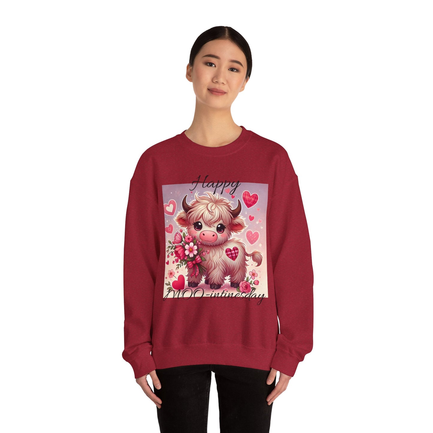 Valentines Day Highland Cow Crewneck