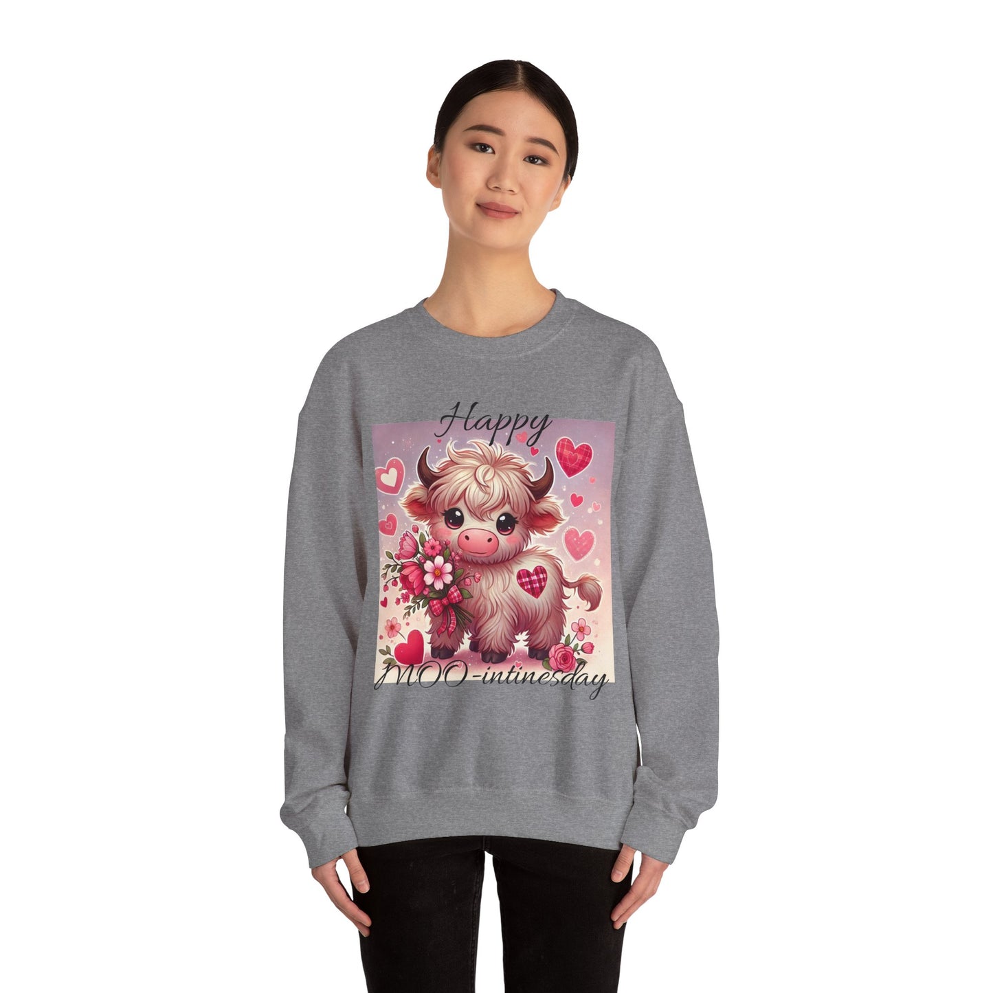 Valentines Day Highland Cow Crewneck