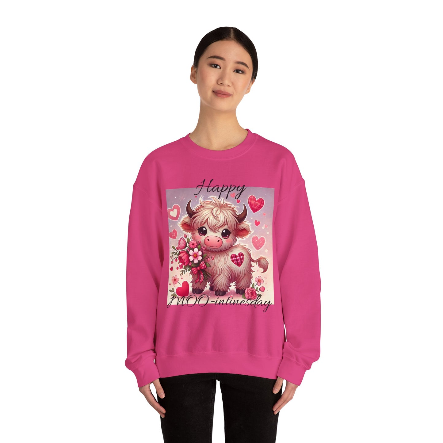 Valentines Day Highland Cow Crewneck