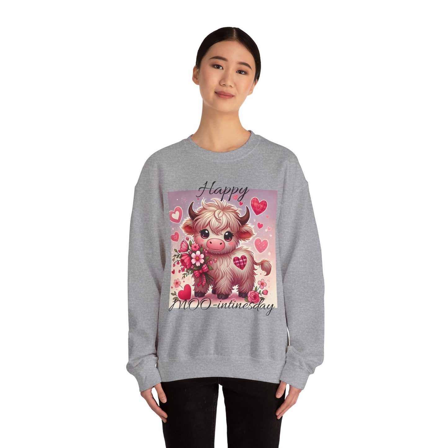 Valentines Day Highland Cow Crewneck