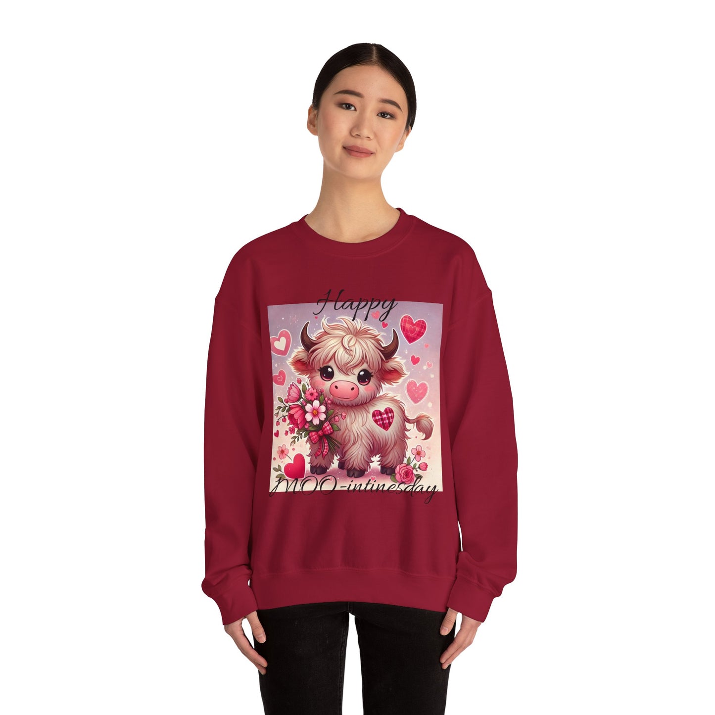 Valentines Day Highland Cow Crewneck